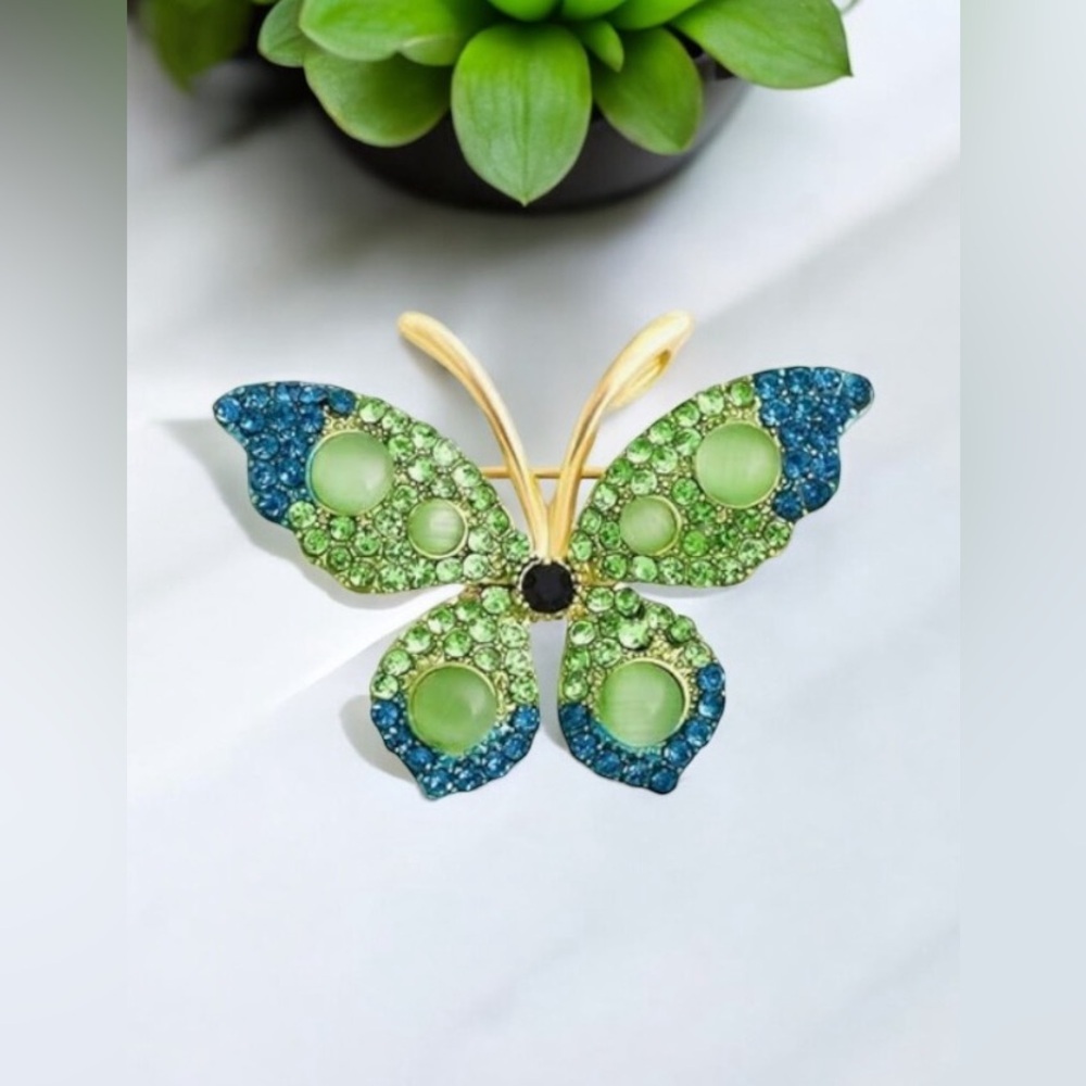 Green Butterfly Brooch